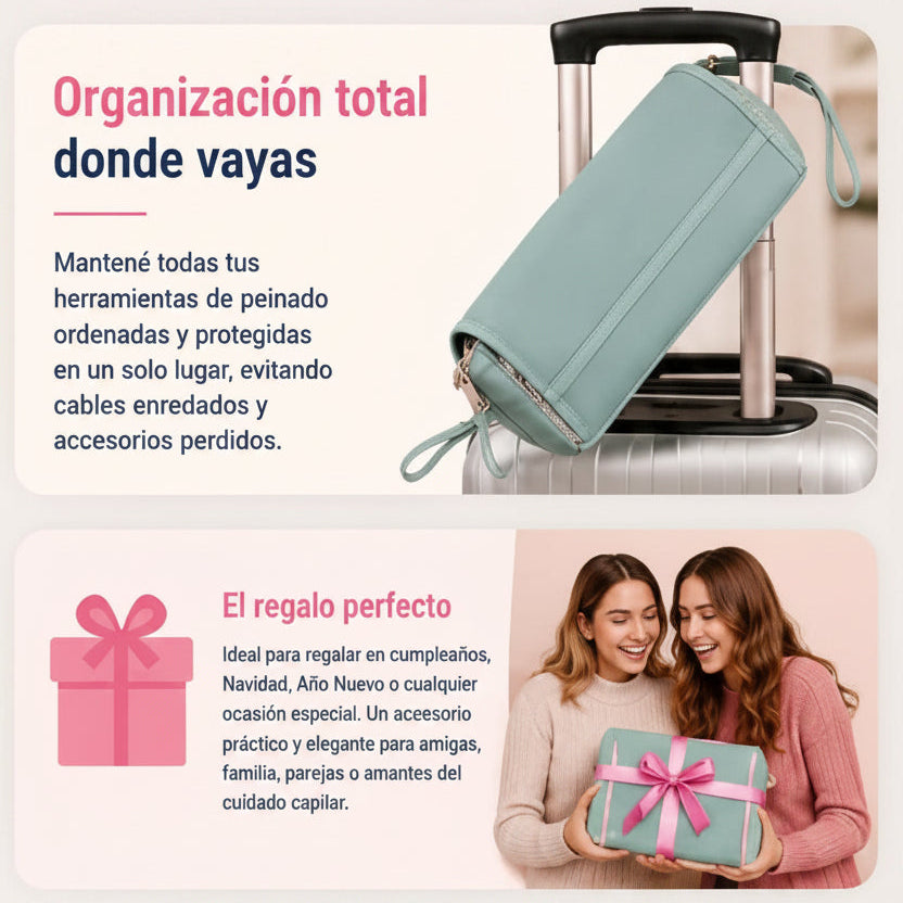 Bolso de viaje 2 en 1 para herramientas de cabello.
