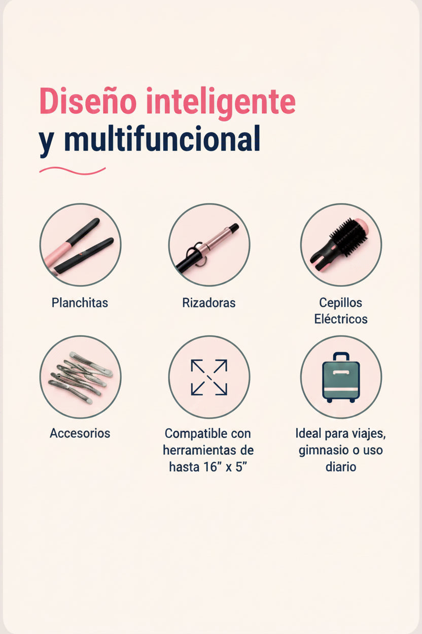 Bolso de viaje 2 en 1 para herramientas de cabello.